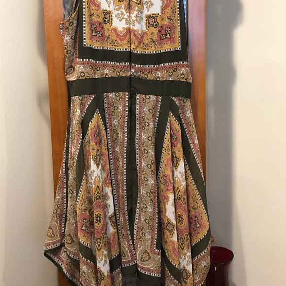 Short / Dress scarf print romper handkerchief hem - Picture 3 of 4